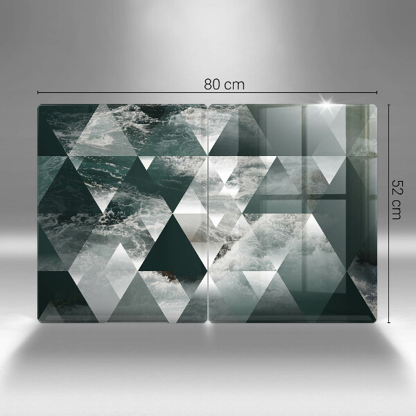 Üveg vágódeszka Háromszögek és víz