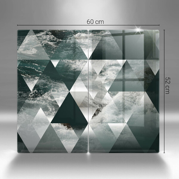 Üveg vágódeszka Háromszögek és víz