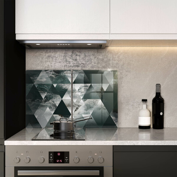 Üveg vágódeszka Háromszögek és víz