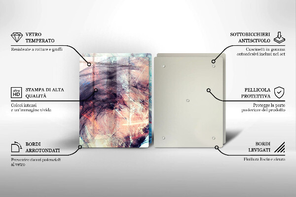 Üveg vágódeszka Festett absztrakció