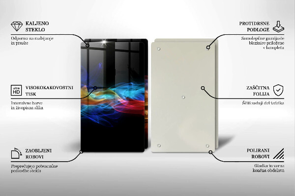 Üveg vágódeszka Színes füst