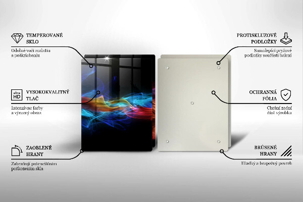 Üveg vágódeszka Színes füst