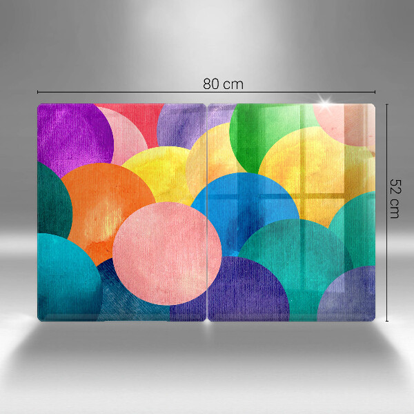 Üveg vágódeszka Színes körök