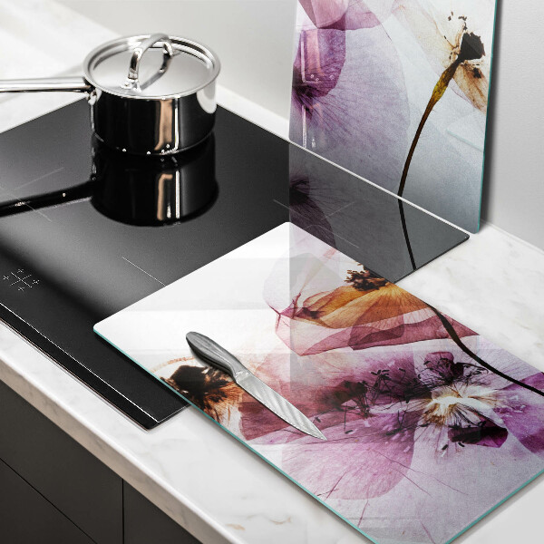 Üveg vágódeszka Finom virágok