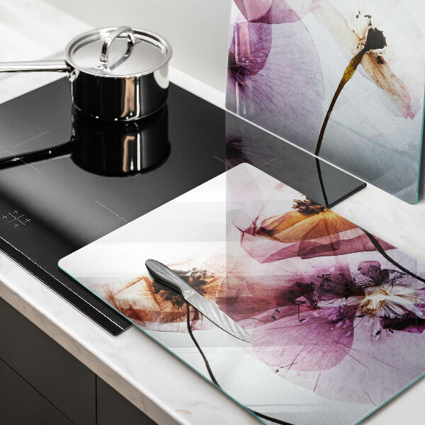 Üveg vágódeszka Finom virágok