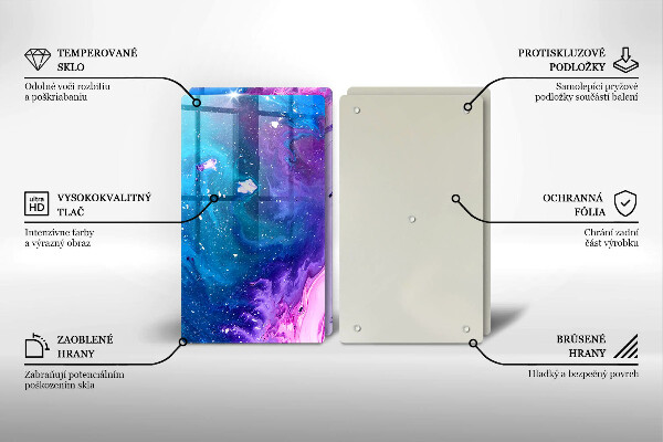 Üveg vágódeszka Absztrakciós tinták