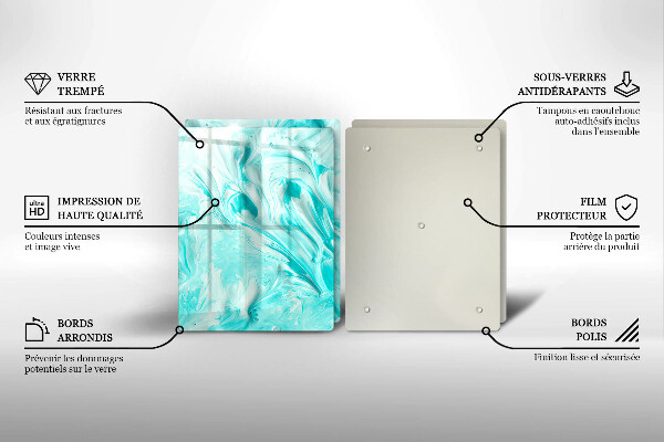 Üveg vágódeszka Absztrakciós festékek