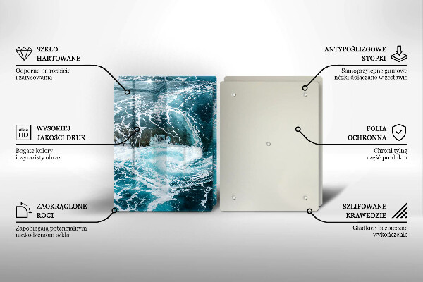 Üveg vágódeszka Habzó vízhullámok