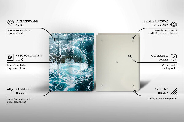 Üveg vágódeszka Habzó vízhullámok