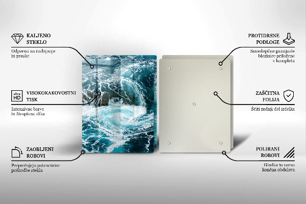 Üveg vágódeszka Habzó vízhullámok