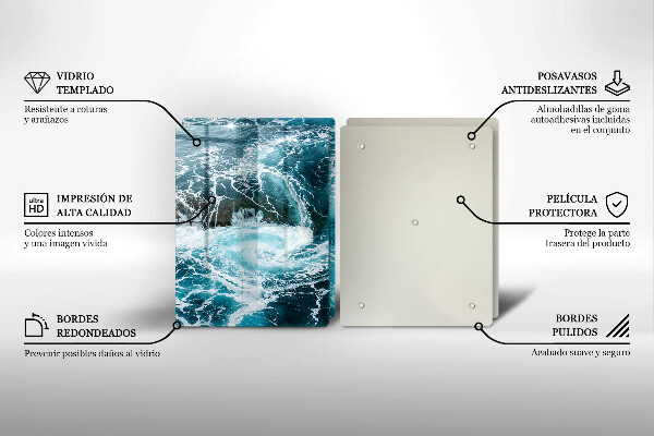 Üveg vágódeszka Habzó vízhullámok