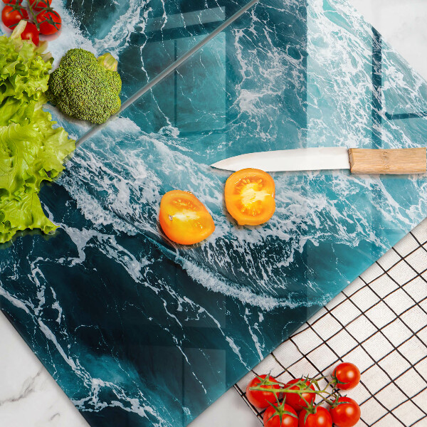 Üveg vágódeszka Habzó vízhullámok