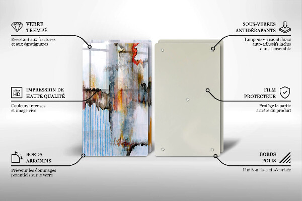 Üveg vágódeszka Absztrakciós festékek