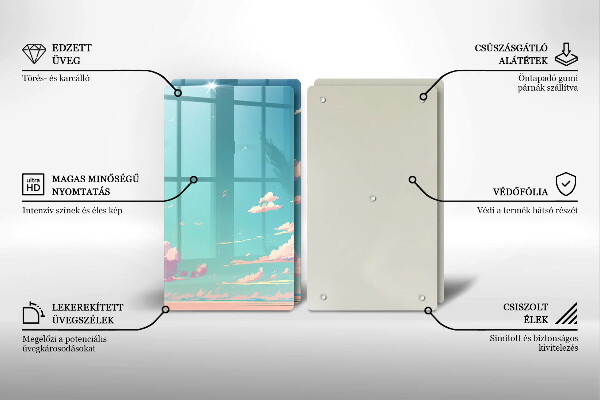 Üveg vágódeszka Mesebeli mennyország