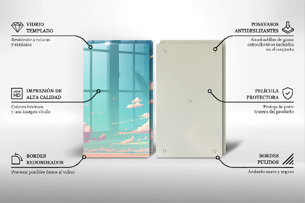 Üveg vágódeszka Mesebeli mennyország