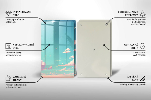 Üveg vágódeszka Mesebeli mennyország