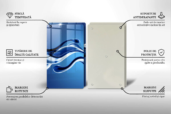 Üveg vágódeszka Folyadék absztrakció