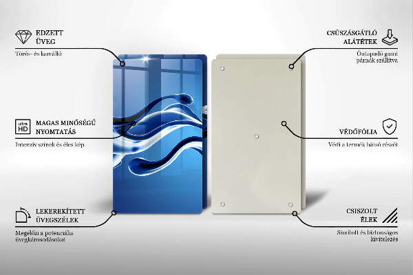 Üveg vágódeszka Folyadék absztrakció