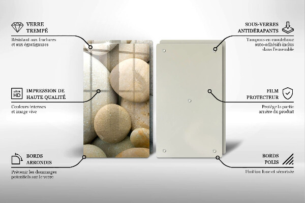 Üveg vágódeszka Ovális kövek mintája