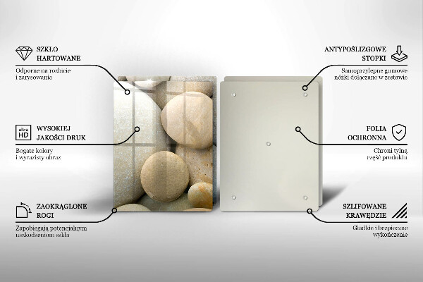 Üveg vágódeszka Ovális kövek mintája