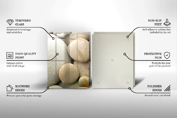 Üveg vágódeszka Ovális kövek mintája