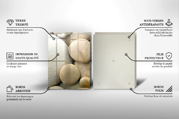 Üveg vágódeszka Ovális kövek mintája