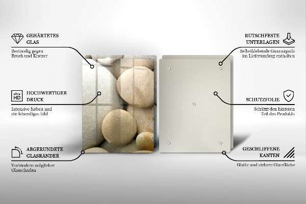 Üveg vágódeszka Ovális kövek mintája