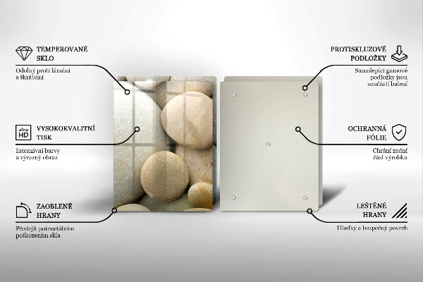 Üveg vágódeszka Ovális kövek mintája