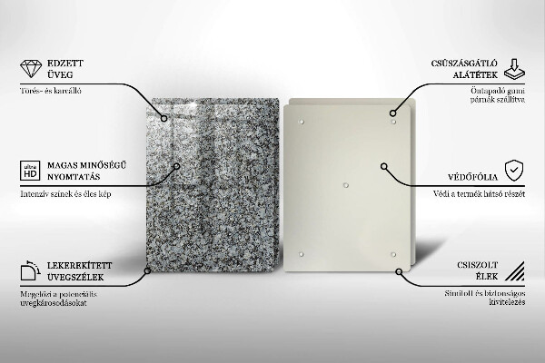 Üveg vágódeszka Kő textúra