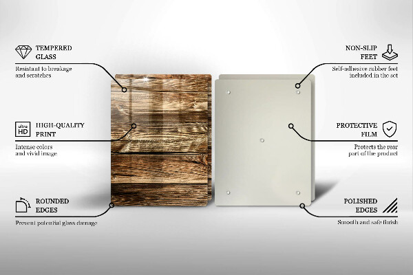 Üveg vágódeszka Fa deszka textúra