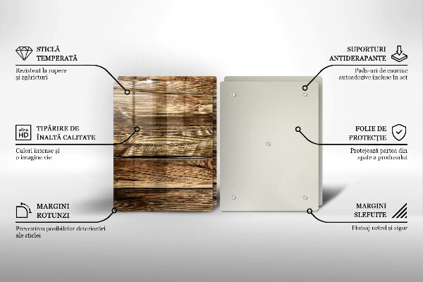 Üveg vágódeszka Fa deszka textúra