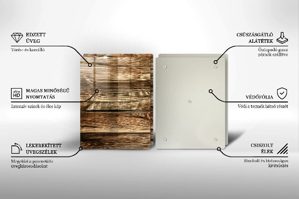 Üveg vágódeszka Fa deszka textúra