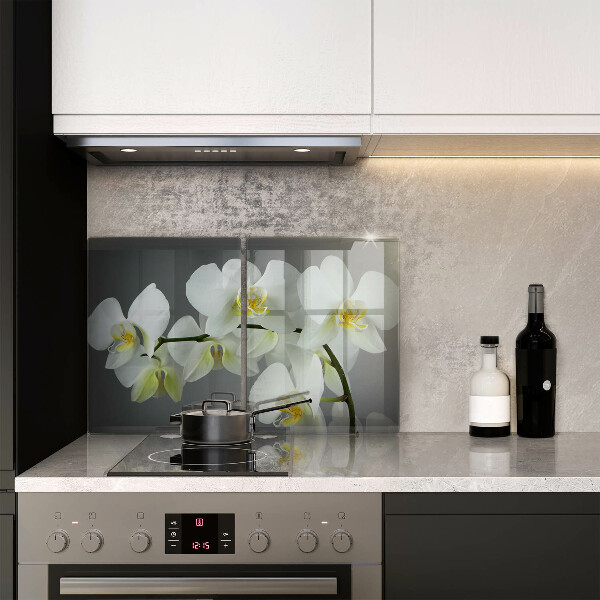 Üveg vágódeszka Fehér orchidea virágok