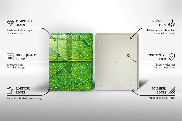 Üveg vágódeszka Természetes levélerek