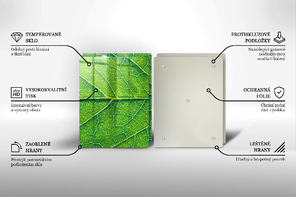 Üveg vágódeszka Természetes levélerek