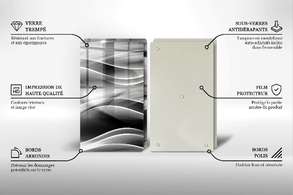 Üveg vágódeszka Absztrakt füstvonalak