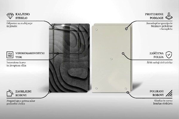 Üveg vágódeszka 3D kő formák