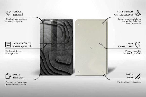 Üveg vágódeszka 3D kő formák