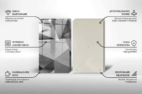 Üveg vágódeszka Konkrét éles absztrakció