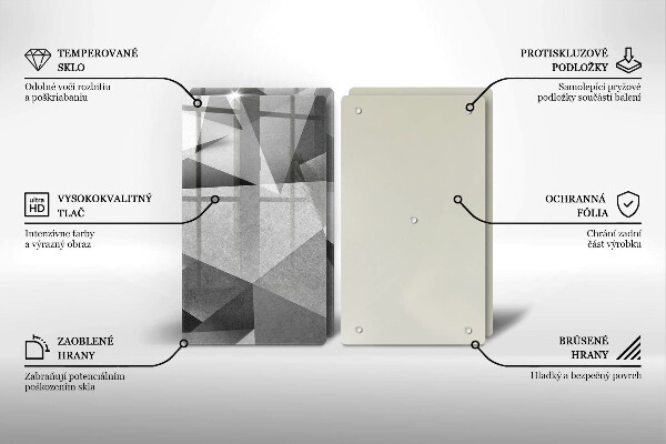 Üveg vágódeszka Konkrét éles absztrakció