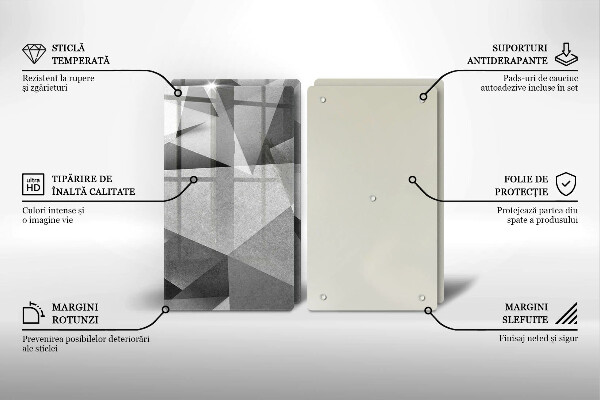 Üveg vágódeszka Konkrét éles absztrakció