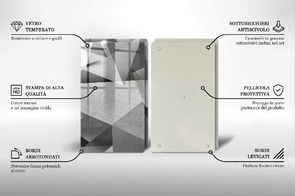 Üveg vágódeszka Konkrét éles absztrakció