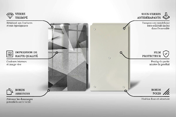 Üveg vágódeszka Konkrét éles absztrakció