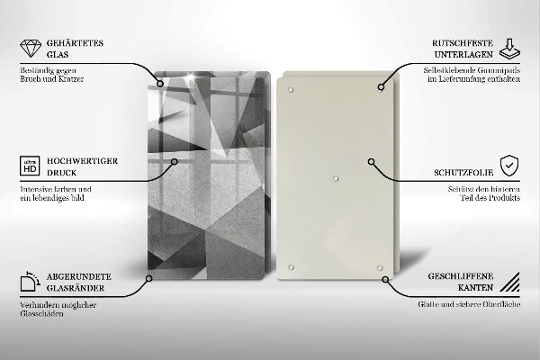 Üveg vágódeszka Konkrét éles absztrakció