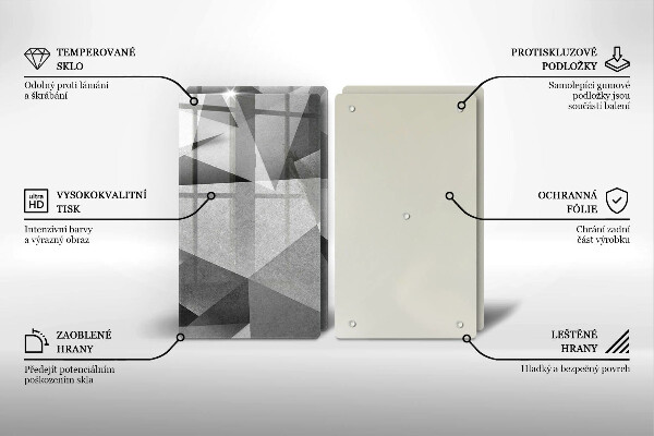 Üveg vágódeszka Konkrét éles absztrakció