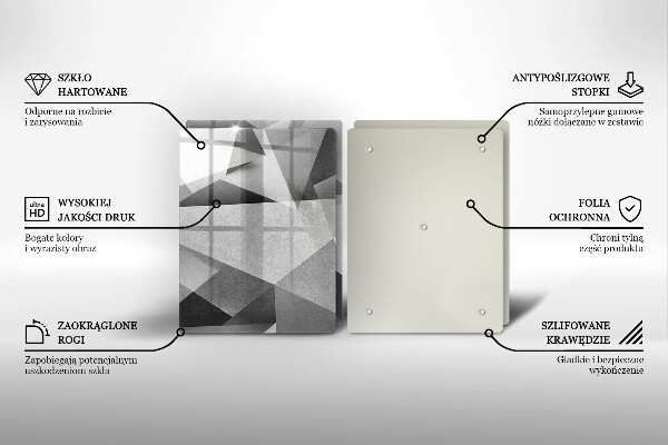 Üveg vágódeszka Konkrét éles absztrakció