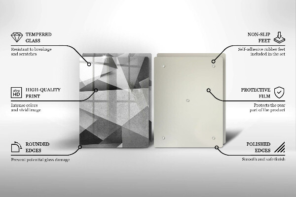 Üveg vágódeszka Konkrét éles absztrakció