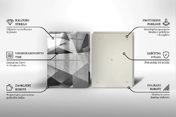 Üveg vágódeszka Konkrét éles absztrakció