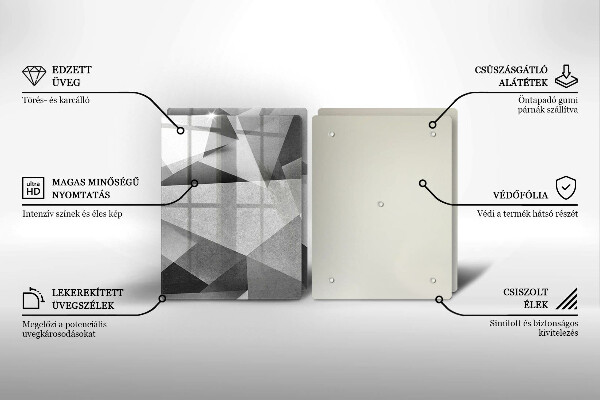 Üveg vágódeszka Konkrét éles absztrakció