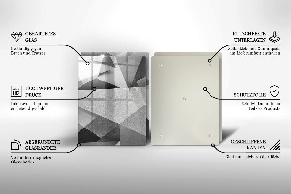 Üveg vágódeszka Konkrét éles absztrakció